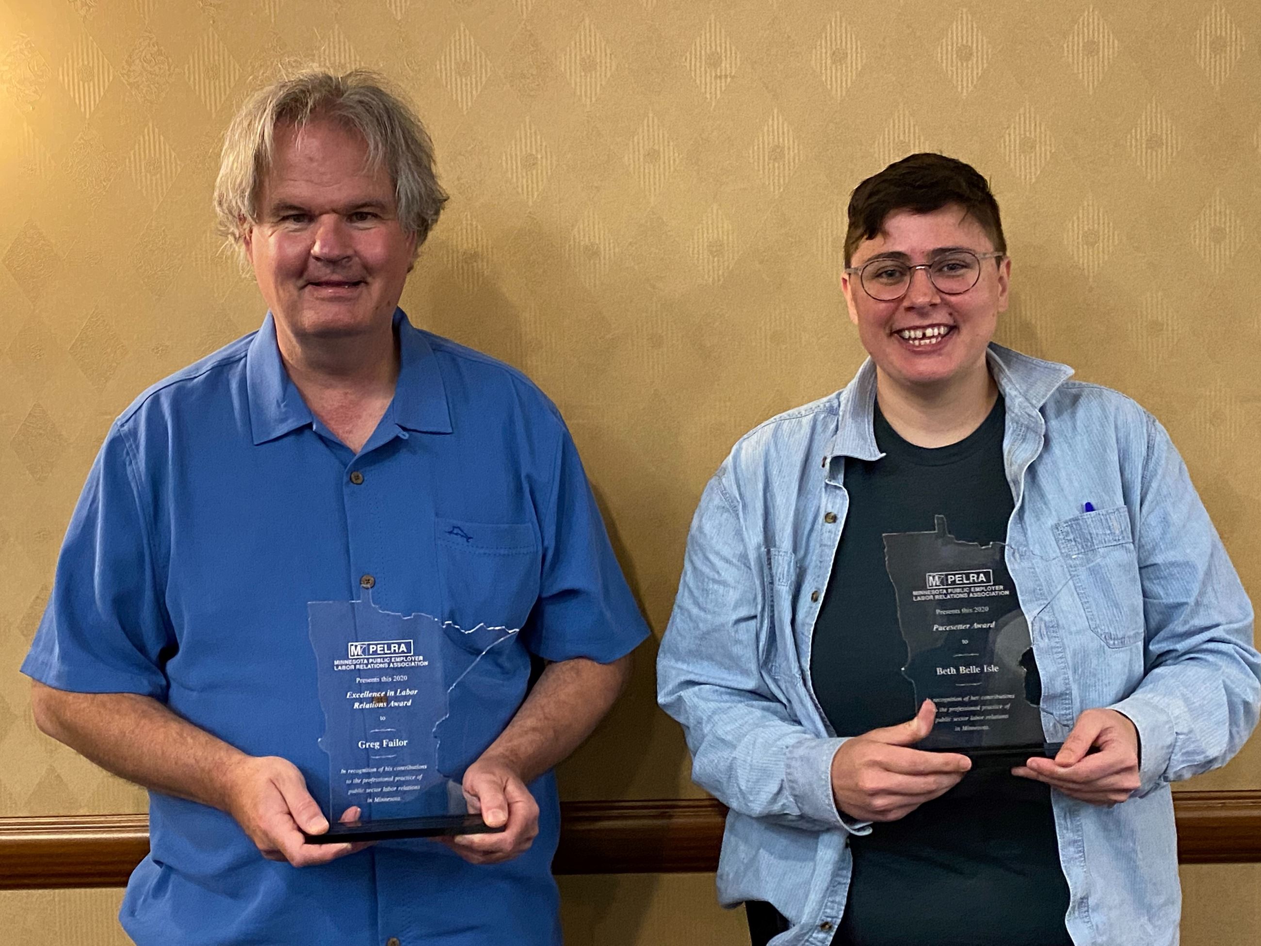 Failor and Belle Isle holding MPELRA Awards