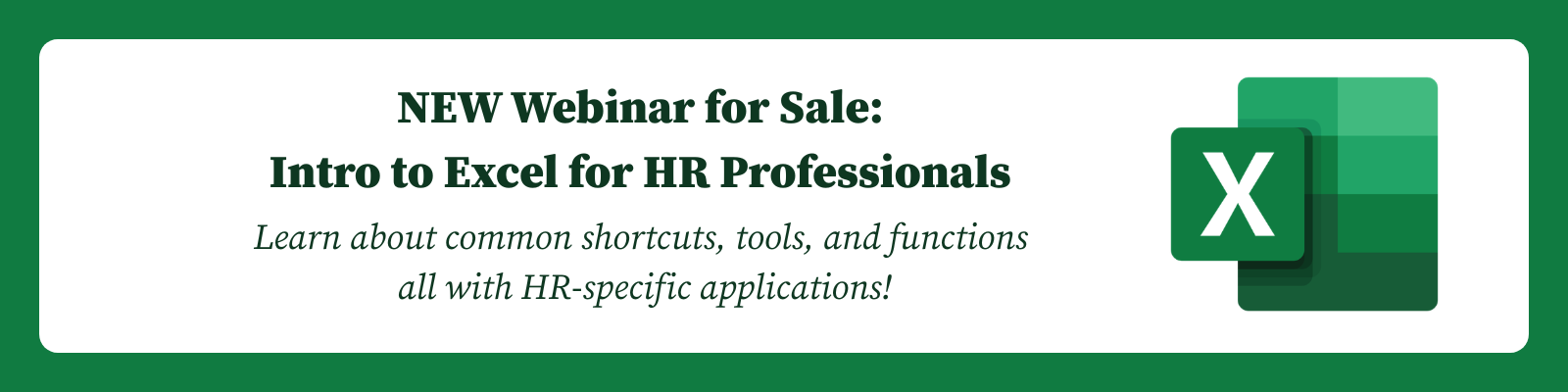 Intro to Excel Banner